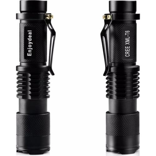 Mini Led flashlight Portable Zoomable 3000 LM T6 Flashlight Torch Lamp 5 Modes Use rechargeable for climbing fishing repairing