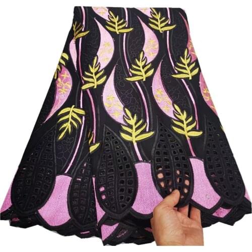 Nigerian Cotton lace fabric high quality lace 2021 swiss voile lace fabric embroidered african dry lace for wedding YC-155