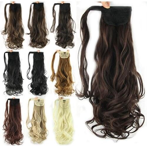 Gres Natural Wave High Temperature Fiber Long Pony Tails 22inch Synthetic Hair Extensions High Temperature Fiber for Women