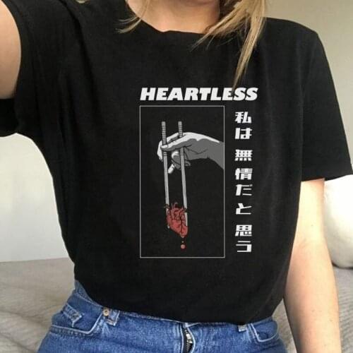 I Think I'm Heartless Japanese Fashion T-Shirt Unisex Harajuku Style Vaporwave Aesthetic Tee Street Style Anime Shirt