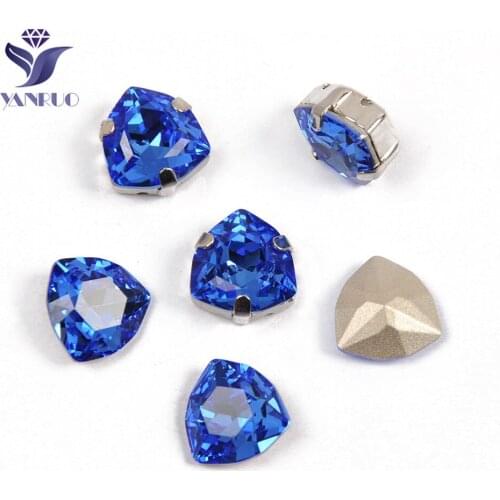 YANRUO 4706 Sapphire Sewing Strass Rhinestones Glass Gems Shiny Stones Blue Crystal Stones For Wedding Dress