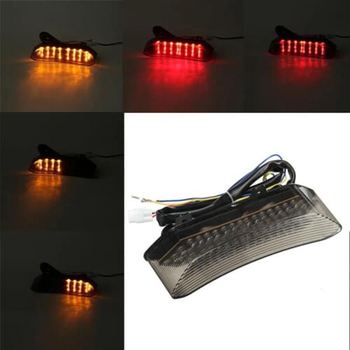 Motorcycle LED Tail Light For Yamaha YZF R1 2002 2003 ABS Plastic Smoked Rear Brake Turn Signal Lamp