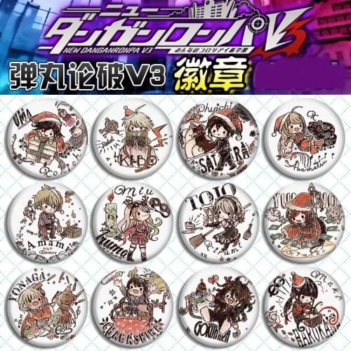 16pcs Anime Cartoon Danganronpa V3: Killing Harmony Pin Badge Brooch Cosplay Accessories Pins for Backpack Decor Boy Girl Gift