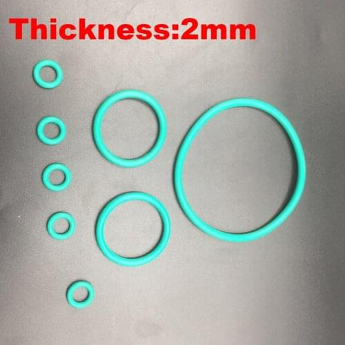 10pcs 42x2 42*2 43x2 43*2 44x2 44*2 45x2 45*2 OD*Thickness Green Fluoro FKM Fluorine Rubber O Ring Washer O-Ring Oil Seal Gasket