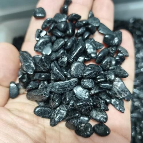 100g Black Tourmaline Stone Crystal Healing Blue Small Gravel Quartz Mineral Landscape Fish Tank FlowerPot Garden Home Ornament