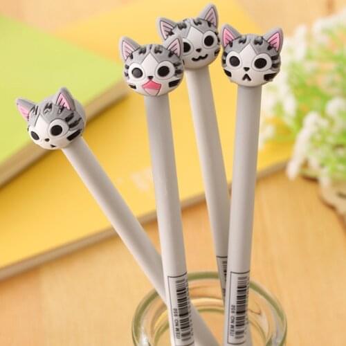 4pcs 0.5mm Lovely Chi Cats Kawaii Cheese Cat Signature Gel Pen Stationery Office School Writing Supply Kids Neutral Pens