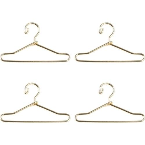 4pcs 1:12 Miniature Dollhouse Clothing Hangers Bedroom Wardrobe Decor Doll House Accessories Gift BX0D