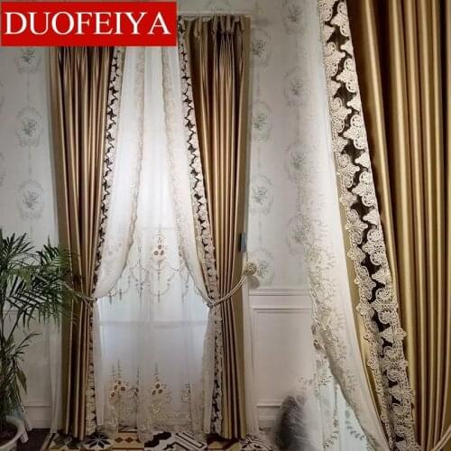 American Luxury Atmosphere French Style Curtain for Living Room Bedroom Neo-classical Velvet European Style Curtains