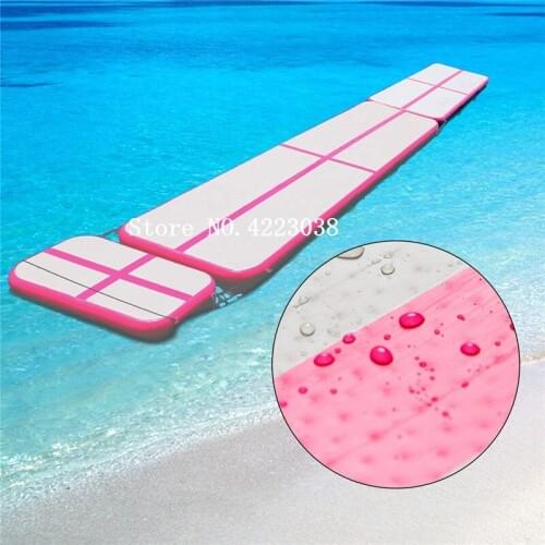 Free Shipping 5m Inflatable Gymnastics Tumbling Air Tracker Equipment Mats - For Cheerleading, Gymastics Training, Beach, Water