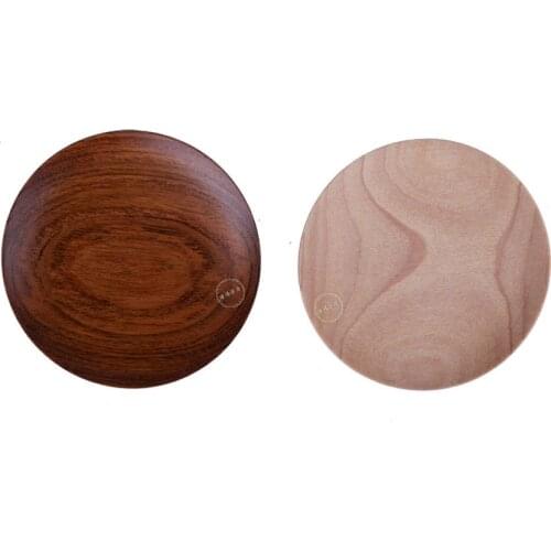 Ebony birch wood creative snack disc making two materials available round Japanese solid wood dishes