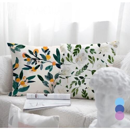 Decorative Pillows Floral Throw Pillow Cover Nordic Home Decor Scandinavian Sofa Living Room Cushion Cover 45*45 Fundas Cojines
