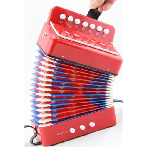 Childrens Accordion Small Accordion Childrens Early Education Instrument Color Optional 7 Key 3 Air Valves Kids ABS Toy