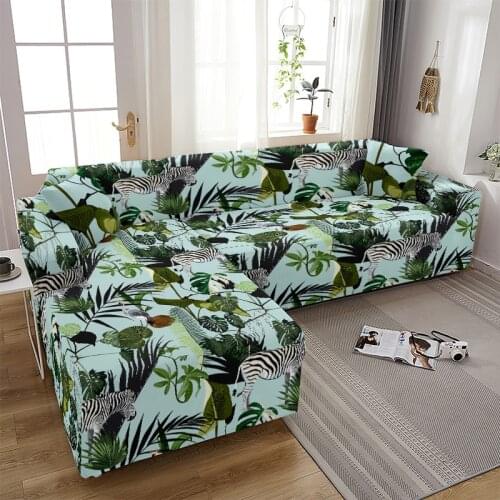 Stretch Animal Print Sofa Cover Stretch All-inclusive Living Room Sofa Cover Bottom Sofa Corner Sofa Cover Armchair Sofa Cover