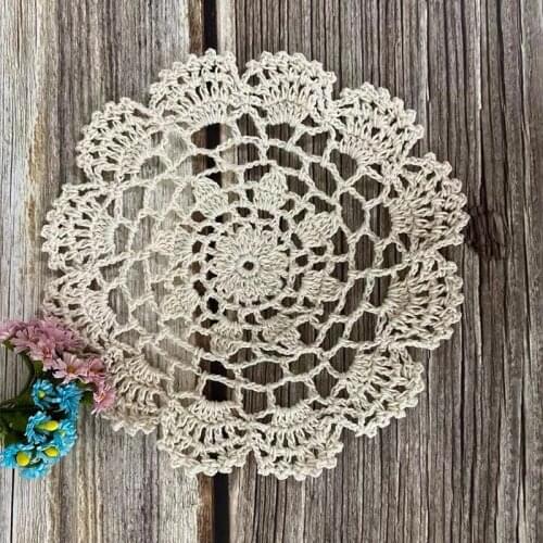 2021 Hot cotton placemat cup coaster mug kitchen wedding table place mat cloth lace Crochet tea coffee doily Handmade pad