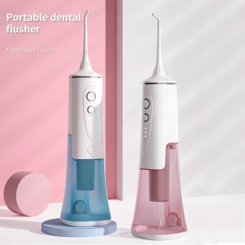 Oral Irrigator Cordless Water Tooth Dental Flosser IPX7 Waterproof Teeth Cleaner 4 Nozzles 3 Modes Water Jet USB Rechargeable