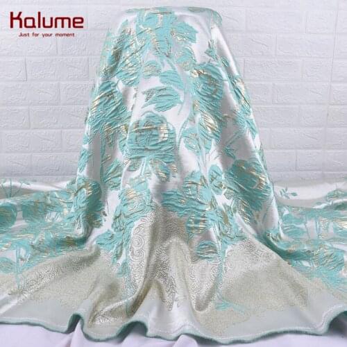 Kalume Newest Gilding Lace Fabric Smooth African Gilding Lace Fabric Wedding Materials Nigerian Jacquard Lace Fabric Dress 2091
