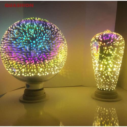 New 3D fireworks bulb magic e27 Light tungsten ST64/G95/Diamond/star coloful hotel bar market shop Decorative Lighting