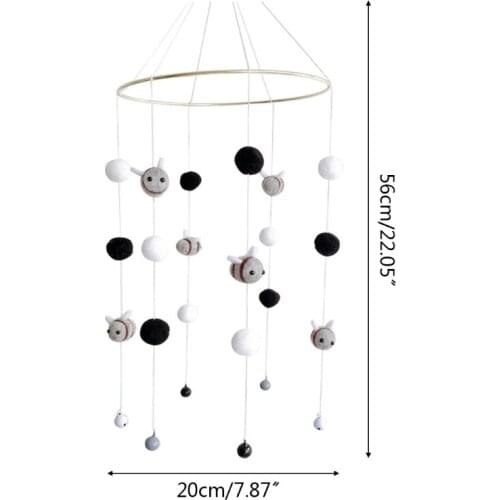 GXMB Baby Rattle Crib Mobile Toy Bed Bell Rotating Wind Chimes Hairball Bees Pendant Cot Hanging Decorations for Newborn