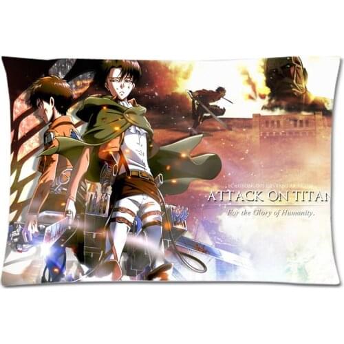 Fashion Attack on Titan Printing Pillow Case Soft Polyester Pillow Cover Rectangle Pillowslip(20"x30",Twin Sides)