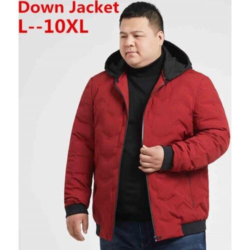 Plus Big 10XL 8XL 6XL 9XL brand thicken winter down hooded jacket men light down for men hoodies parka coat down parka male