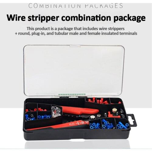 199PCS Adjustable Multi-functional Stripping Terminal With 0.2-6mm2 AWG24-10 Wire Stripper Terminal Crimping Tool Set
