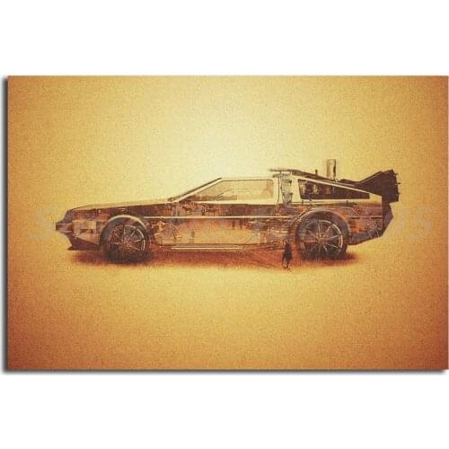 Back To The Future Golden Delorean Dmc Canvas Posters Prints Wall Art Painting Decorative Picture Modern Home Decoration Artwork