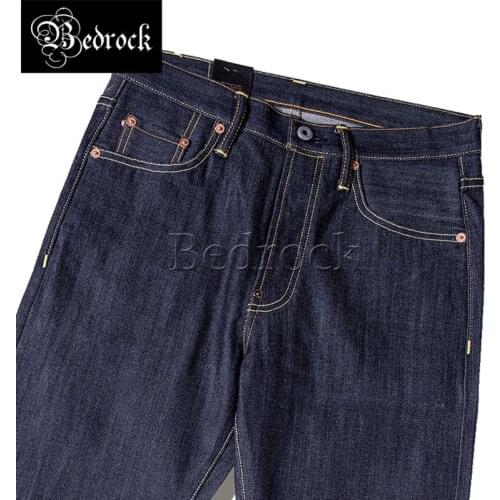 RT 14oz unwashed selvedge jeans for men Micro cone jeans piglet SD107 replica original color jeans slim straight jeans thin