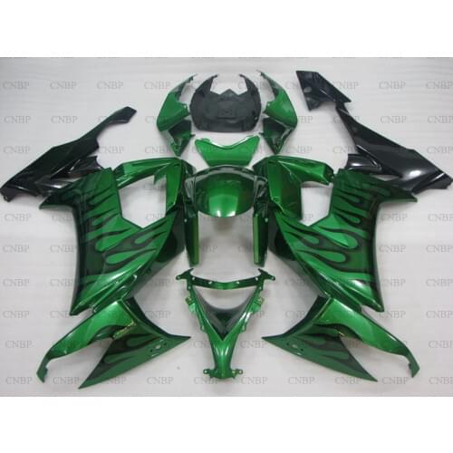 Ninja ZX 10r 2008 - 2010 Fairing Kits for Kawasaki ZX10r 08 09 Plastic Fairings ZX-10r 2009 Pearl Green Black Flame Body Kits