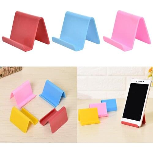 Plastic Phone Holder Fixed Holder Candy Color Kitchen Organizer Mini Portable Business Card Holder Mobile Phone Stand Household