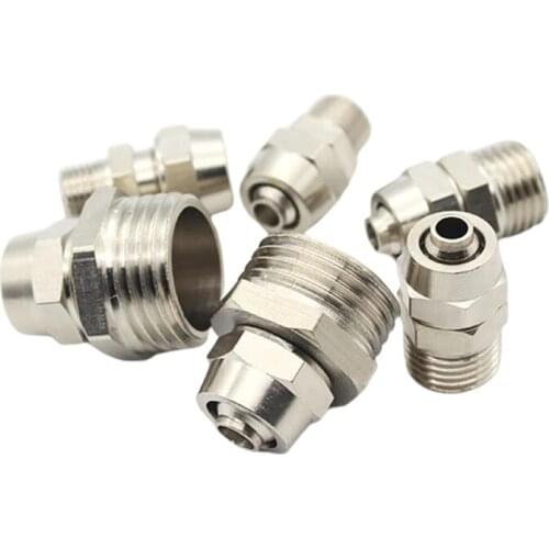 Pneumatic Fittings Air Fitting Pc 4-M5 4 6 8 10 12 14 16mm Thread 1/8 3/8 1/2" 1/4"BSP Quick Connector for Hose Tube Connectors