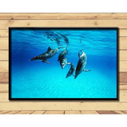 Dolphin Lovely Marine Animal (22) Wall Posters Prints Silk Art Painting For Home Wall Bedroom Decor