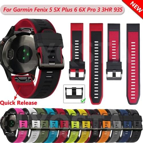 22 26MM Quick fit Watchband Strap For Garmin Fenix 6X 6 Pro Watch Silicone Easyfit Wrist Band Fenix 5 5X Plus 3HR Watch Bracelet