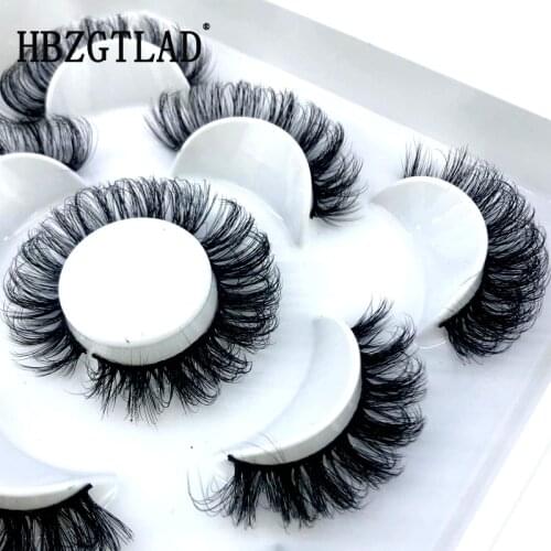 NEW 5 Pairs 10-25mm Natural 3D False Eyelashes Dramatic Volume Fake Lashes Makeup Mink Lashes Extension Makeup Tool Kit Cilios