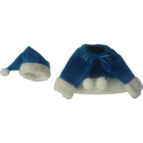 Christmas Shawl Bottle Set Clothes Plus Hat Bottle Set Blue Plush Side Christmas Dinner Table Decoration