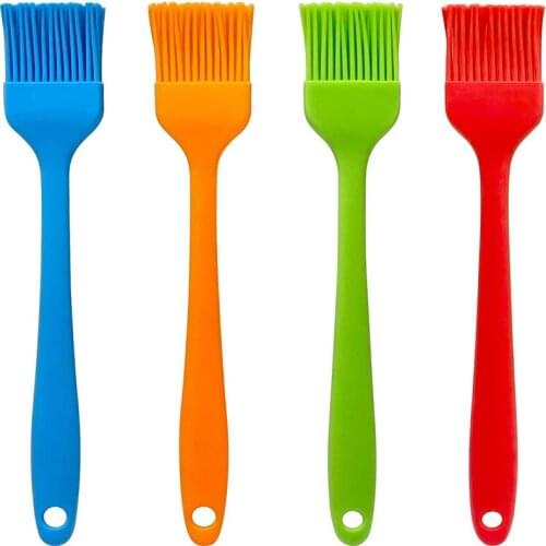 2Pcs/Lot Silicone Baking BBQ Basting Brush Heat Resistant BPA Free Bakeware Pastry Bread Oil Cream Cooking Brush Kitchen Tools