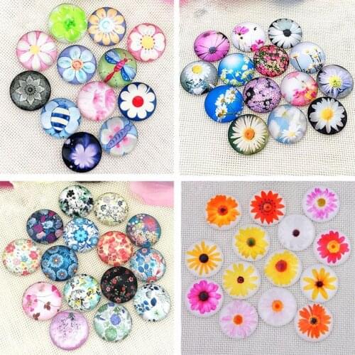 50PCS Mixed 13 Styles Time Gem Flower Button Snap Jewelry Charm Fit For 18mm Snap Jewelry Button Bracelet&Necklace Jewelry