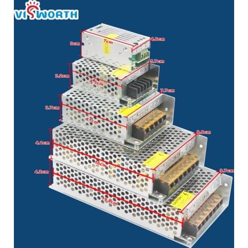 1.25A 2A 3.2A 10A 15A LED Power Supply DC12V Lighting Transformers Aluminum LED Driver Power Adapter for LED Strip Light