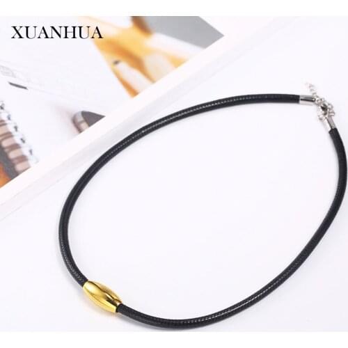 XUANHUA Leather Rope Necklace Stainless Steel Jewelry Woman Vogue 2019 Female Long Necklace Fine Jewelry Accessories Bohemian