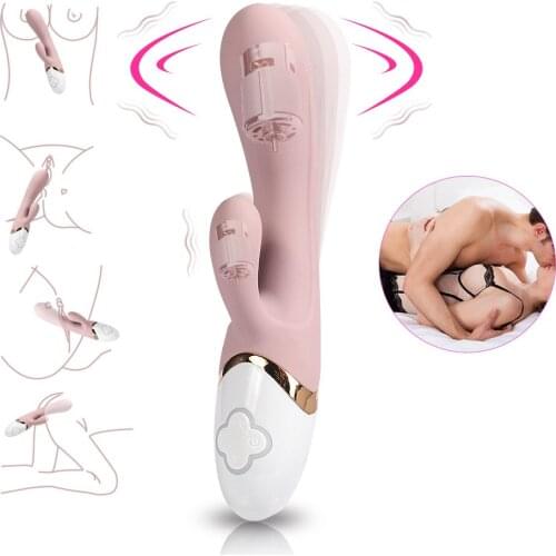Female double head vibrator USB charging Powerful 10 frequency prostate massage stick Adult Products Unisex Masturbation toy
