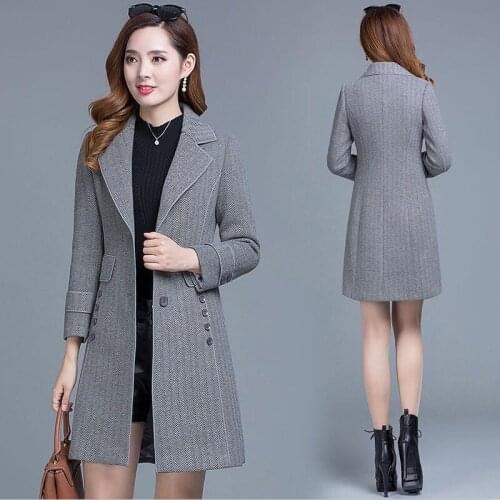 Big Size Woolen Coat Women Clothing 2021 New Woolen Women Coat Long Slim Thickening Warm Coats Female Jackets Spring And Autumn