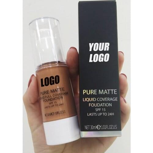 30pcs Base Face Liquid Foundation Private Label Cream Full Coverage Concealer Oil-control Matte Soft Face Makeup Foundation