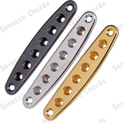 1 Pcs Electric Guitar Bridge Strings Thru Body Ferrules Bushing Plate Chrome Black for choose guitar accessories parts
