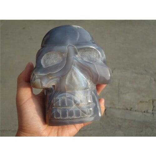 1190g Natural Pretty surprising skull Agate Crystal Skull Crystal Healin PT1046