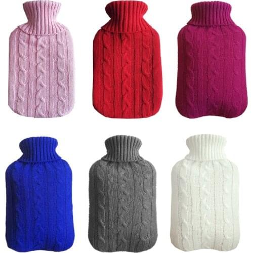 2000ML Knitted Cover Hot Water Bottle Anti-scald Hot-water Bag Hand Warmer K0AB