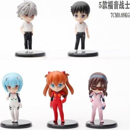 5Pcs/set New EVA Gashapon Toy Action Figures Anime Asuka Langley Ayanami Rei Mari Collectible Figurine Statue Anime Figure