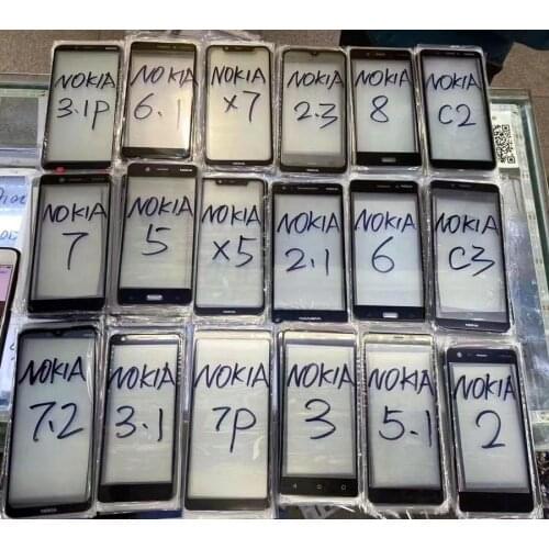 5 PCS Front Glass Replacement for Nokia 8 7 5 6 3.1 7P 3 5.1 2 Touch Screen LCD Lens,Black