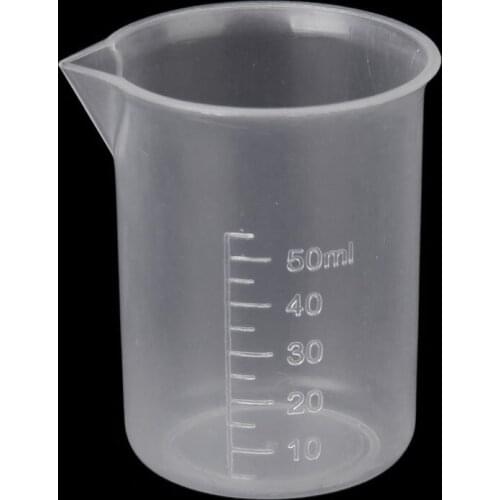 50mL Graduated Beaker Clear Plastic Measuring Cup New Practical Office School Laboratory Supplies E7