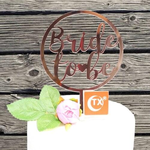Acylic Rose Gold Birde To Be Wedding Cake Topper Engagement Cake Topper for Cake Accessory Bridal Shower