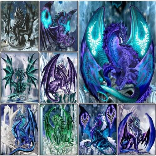 DIY 5D Dragon Diamond Painting Full Round Square Crystal Rhinestone Cross Stitch Diamond Embroidery Mosaic Pictures Home Decor