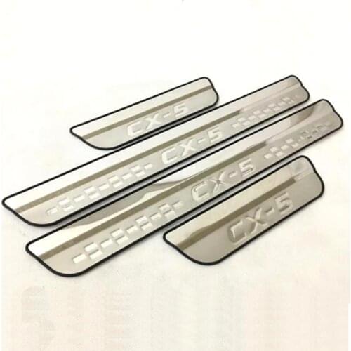 Car Styling for Mazda CX-5 CX 5 CX5 2107 2018 Door Sill Trim Cover Scuff Plate Guard Protectors Car Accessories Car Sticker 4pcs